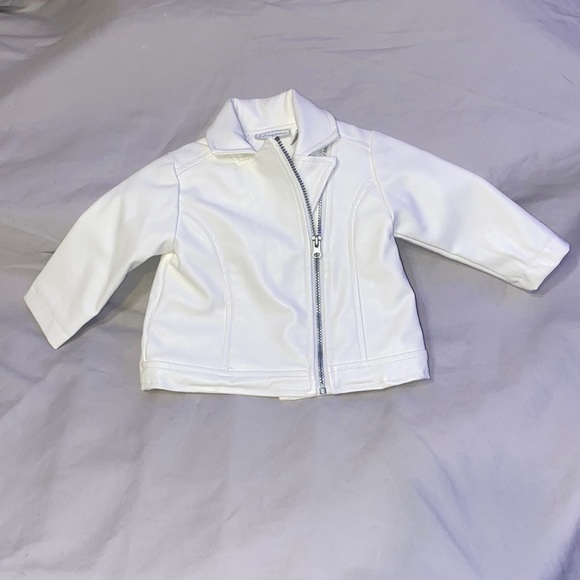 First Impressions Jackets & Coats First Impression Baby Girl White Faux Leather Jacket Sz 36